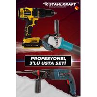 STAHLKRAFT STH 12930 3 Lü MAX Plus Set + Hilti +Darbeli Matkap + Taşlama