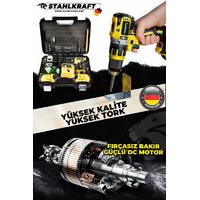 STAHLKRAFT STH 8853  58 VF Çift Akülü  Çelik Madren Matkap 12 Köşe 360° Otomatik Hizalamalı Lazer +Yeşil Çizgili 