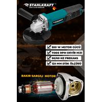 STAHLKRAFT STH 9849 550 W 125 Mm Bakır Sargılı Spiral Avuç Içi Taşlama